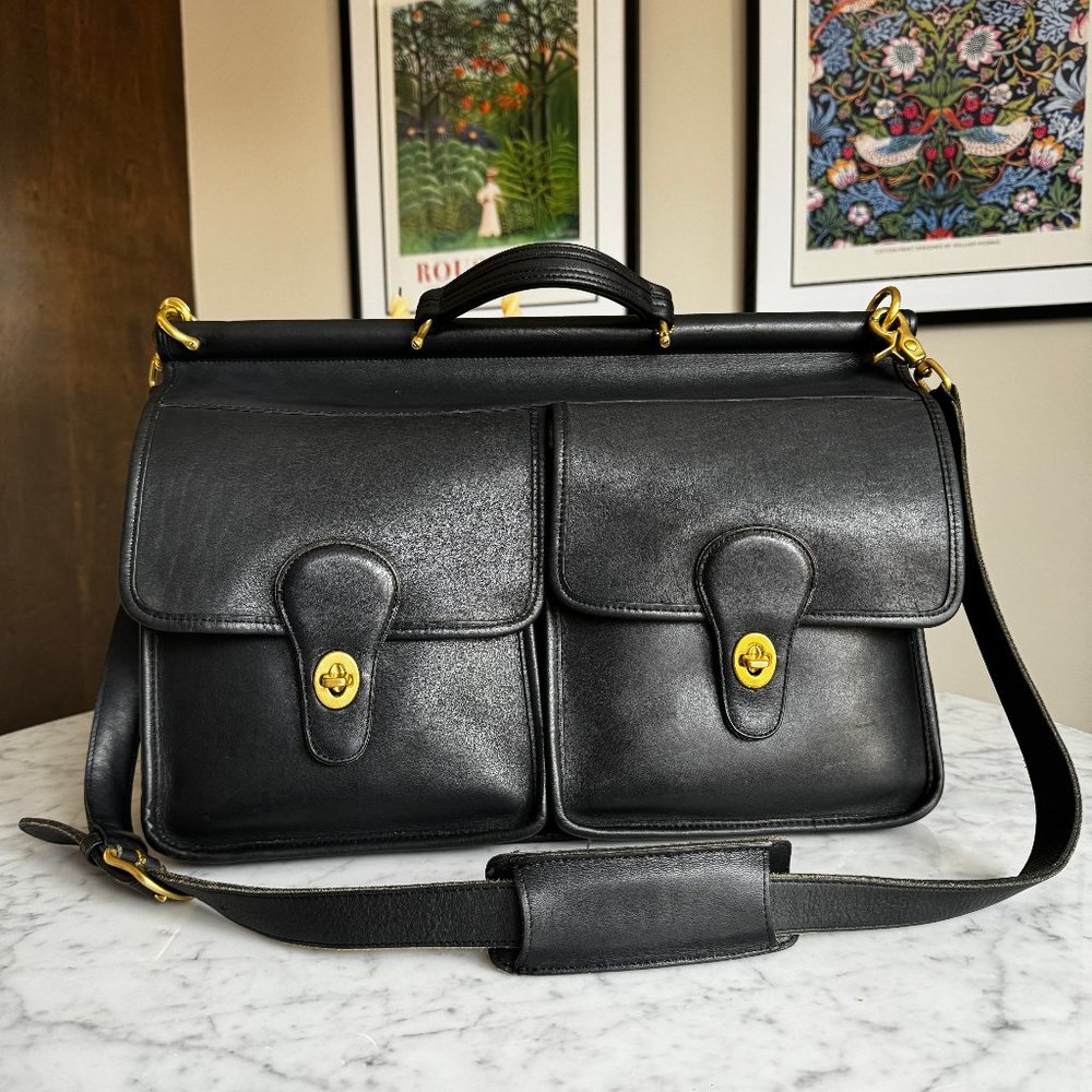 Vintage Coach Black Kensington Briefcase Bag (5279)